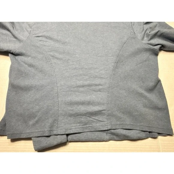 H by Halston Womens 22W Blue Asymmetrical Zip Knit Jacket Moto Blazer Stretch - Picture 8 of 10